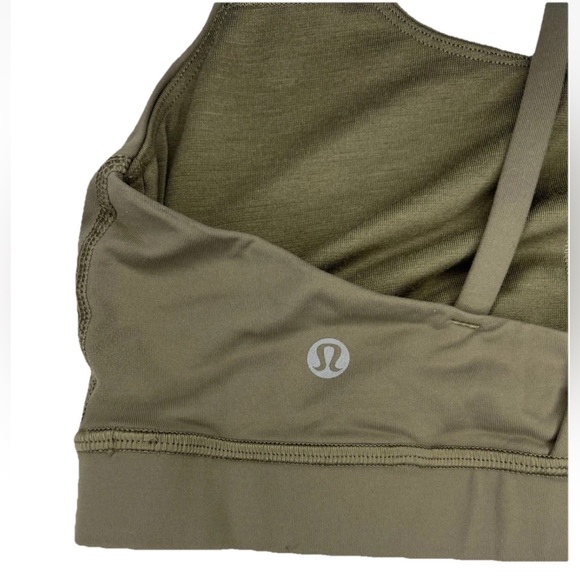 Lululemon Sports Bra Energy Exhale Green Women’s 8 Workout Gym Yoga Activewear - Picture 3 of 7